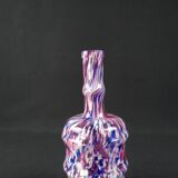 Antique polychrome speckled glass carafe/bottle from Clichy, late 19th century