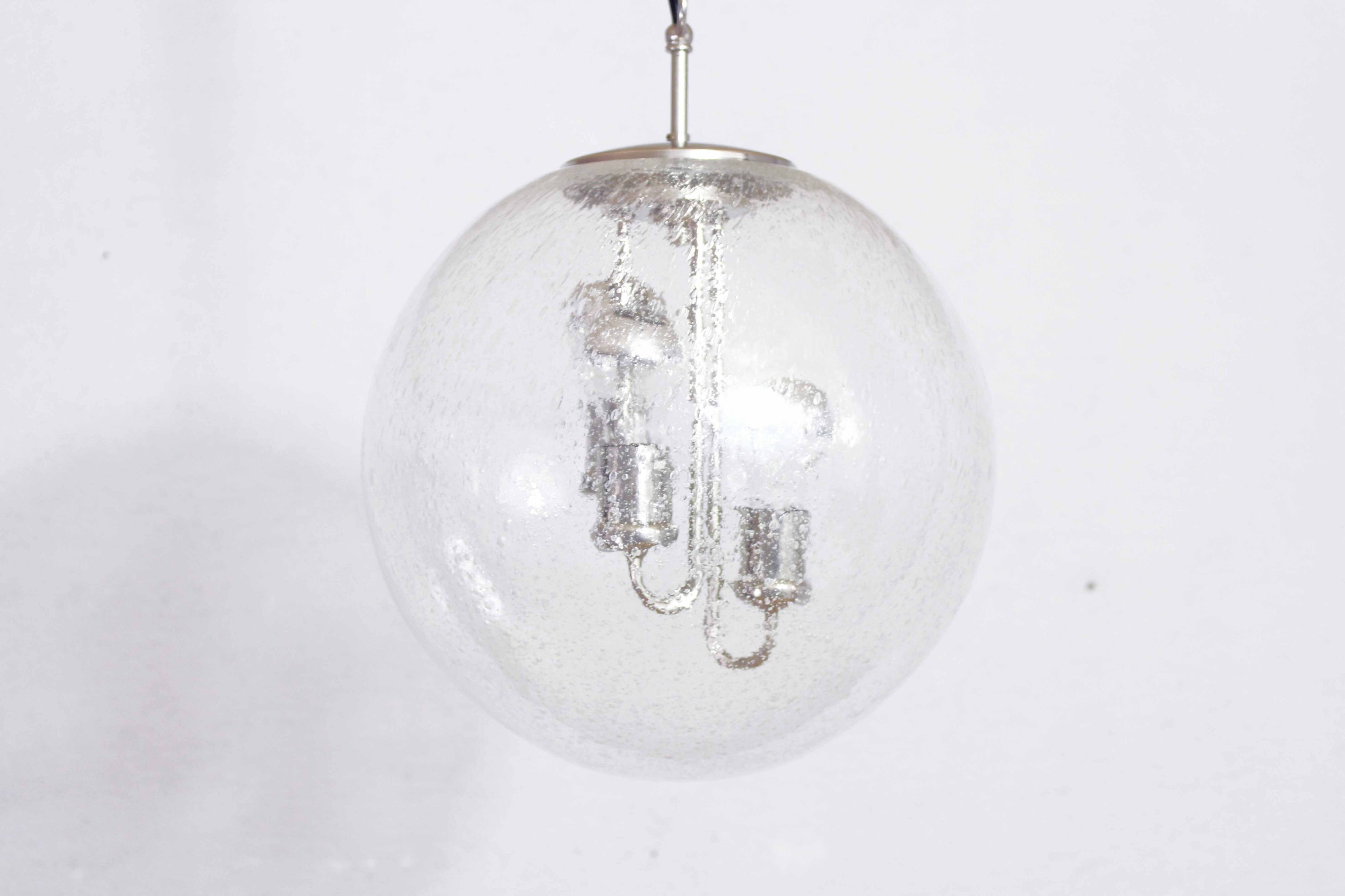 Suspension in glass and chrome metal BORN Leuchten