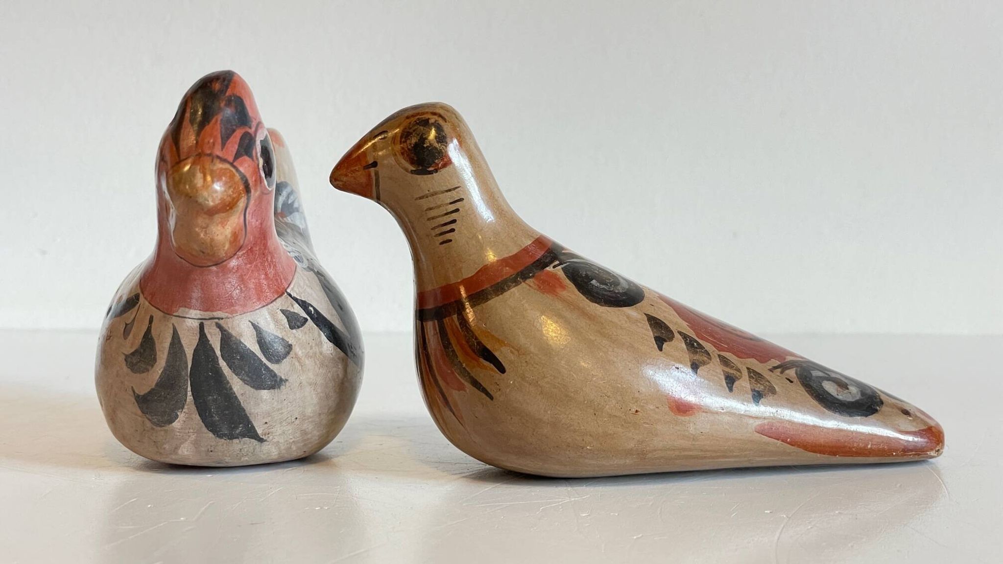 Couple OISEAUX Céramique MEXIQUE Vintage