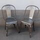 Paire de chaises en métal gris