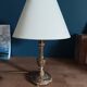 Bedside lamp lampshade fabrics base bronze gilded patinated