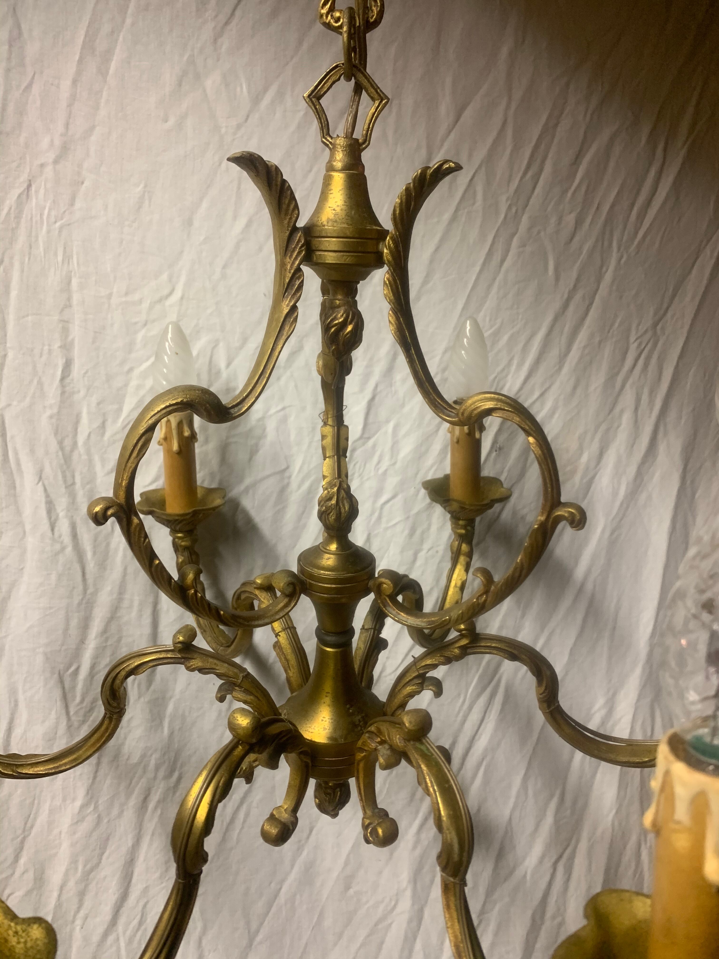 Bronze chandelier 6 branches