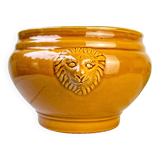 Vintage Ceramic Lion Head Soup Tureen - Honey, Made in France