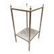 Fifth wheel end of golden sofa and white marble