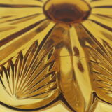 Vintage orange amber cake dish present dish pressed glass 27cm