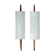 Modernist adjustable wall lights in teak and brass – 1950