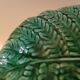 Green earthenware leaf dish – Sarreguemines France, circa 1955