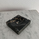 Vintage black marble squared veined ashtray