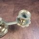 Vintage brass candle holder with 3 lights, flower drip trays, ideal for a centrepiece.