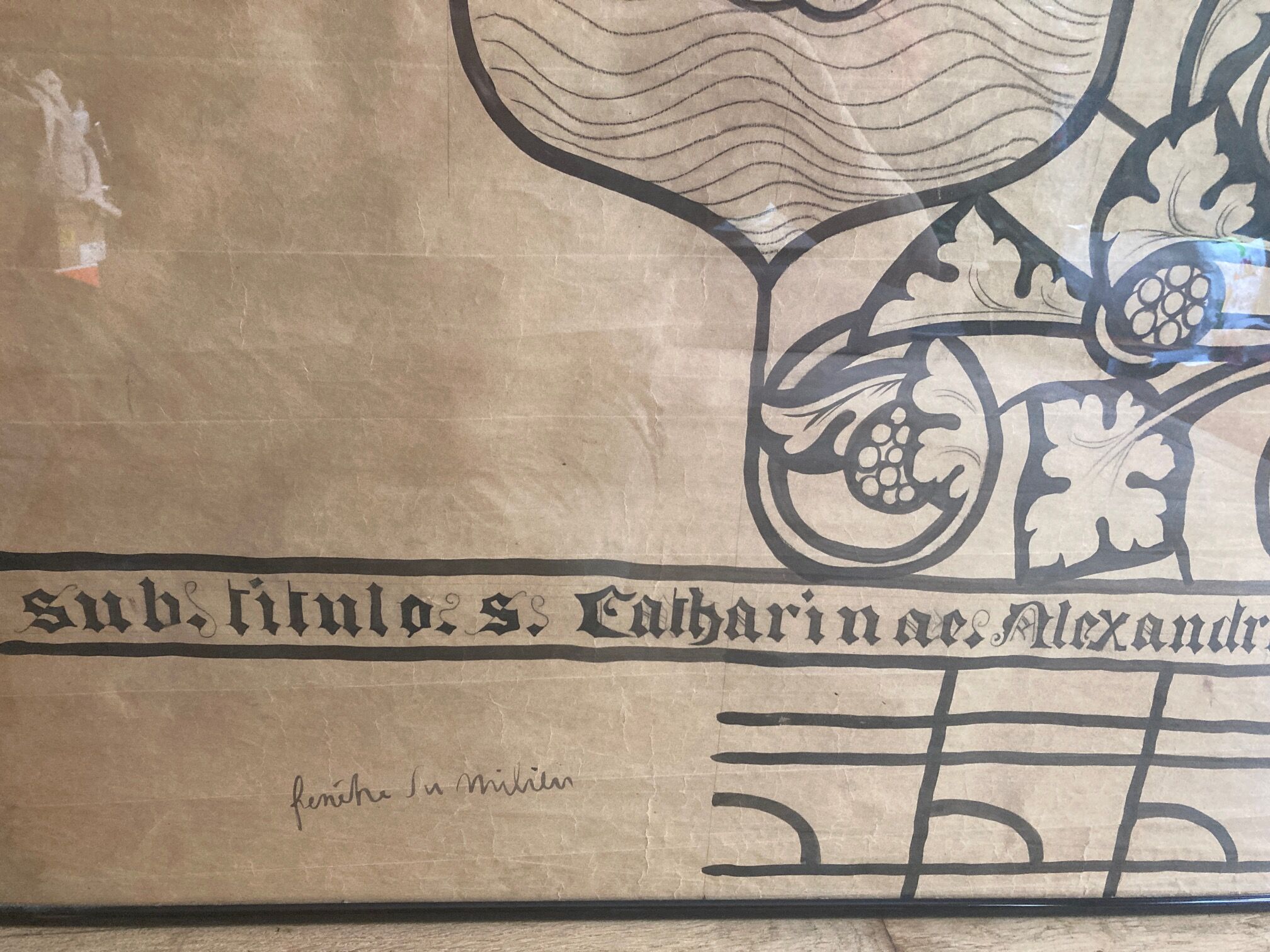 Framed drawing stained glass project