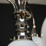 Art Deco Chrome 4-flamming Chandelier, 1930s