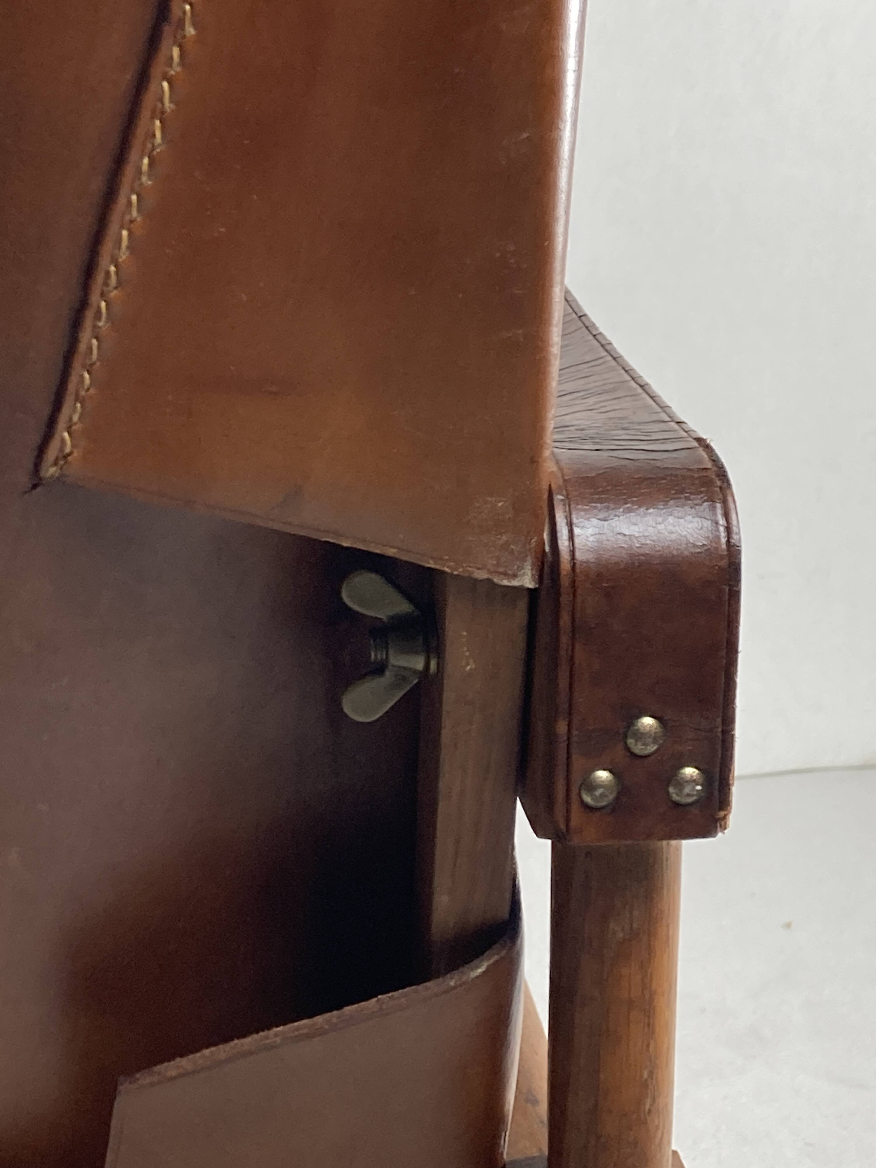 Leather safari armchair by Wilhelm Kienzle for Wohnbedarf, 1950s