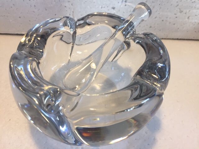 Cendrier vide poche mortier cristal Daum
