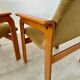 Set of 2 bridge armchairs from the 70s design Bruno Rey vintage solid beech