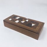 Small box with wood and bone marquetry, 1950s