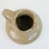 Flat jug in heavy beige stoneware