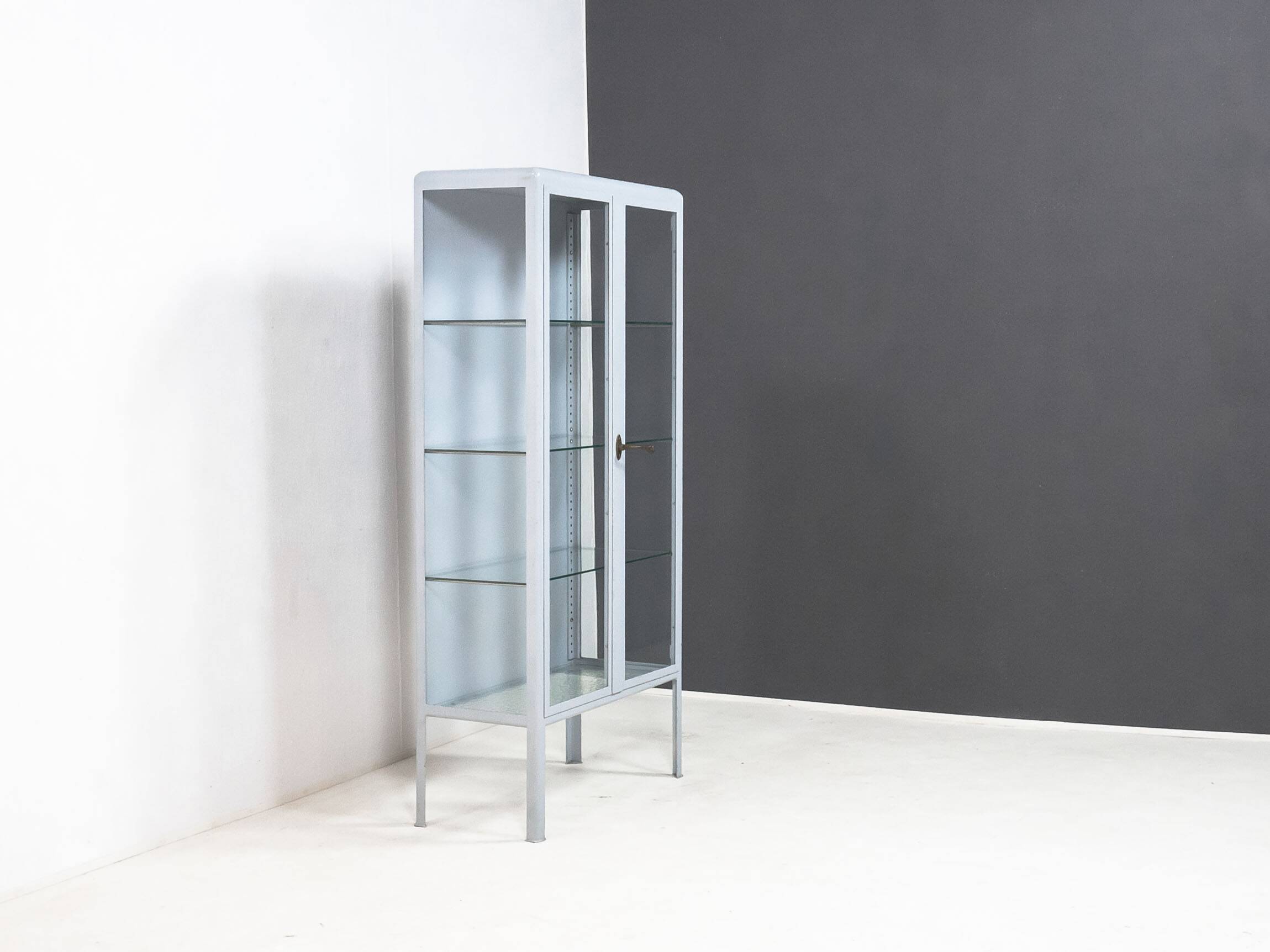 Vintage industrial display cabinet