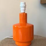 Vintage lamp - orange ceramic - 1970 - handmade shade.
