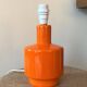 Vintage lamp - orange ceramic - 1970 - handmade shade.