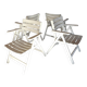 Four vintage wooden garden armchairs from the 1950s