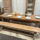 Table de ferme en chêne massif avec tiroir