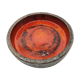 Coupe brutaliste en grès émaillé orange et rouge