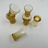 Six verres à shooter en verre jaune