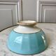earthenware bowl Moulins des Loups sky blue and edging 40s-50s