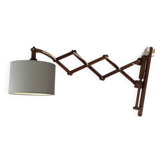 Scandinavian teak accordion lamp 1960