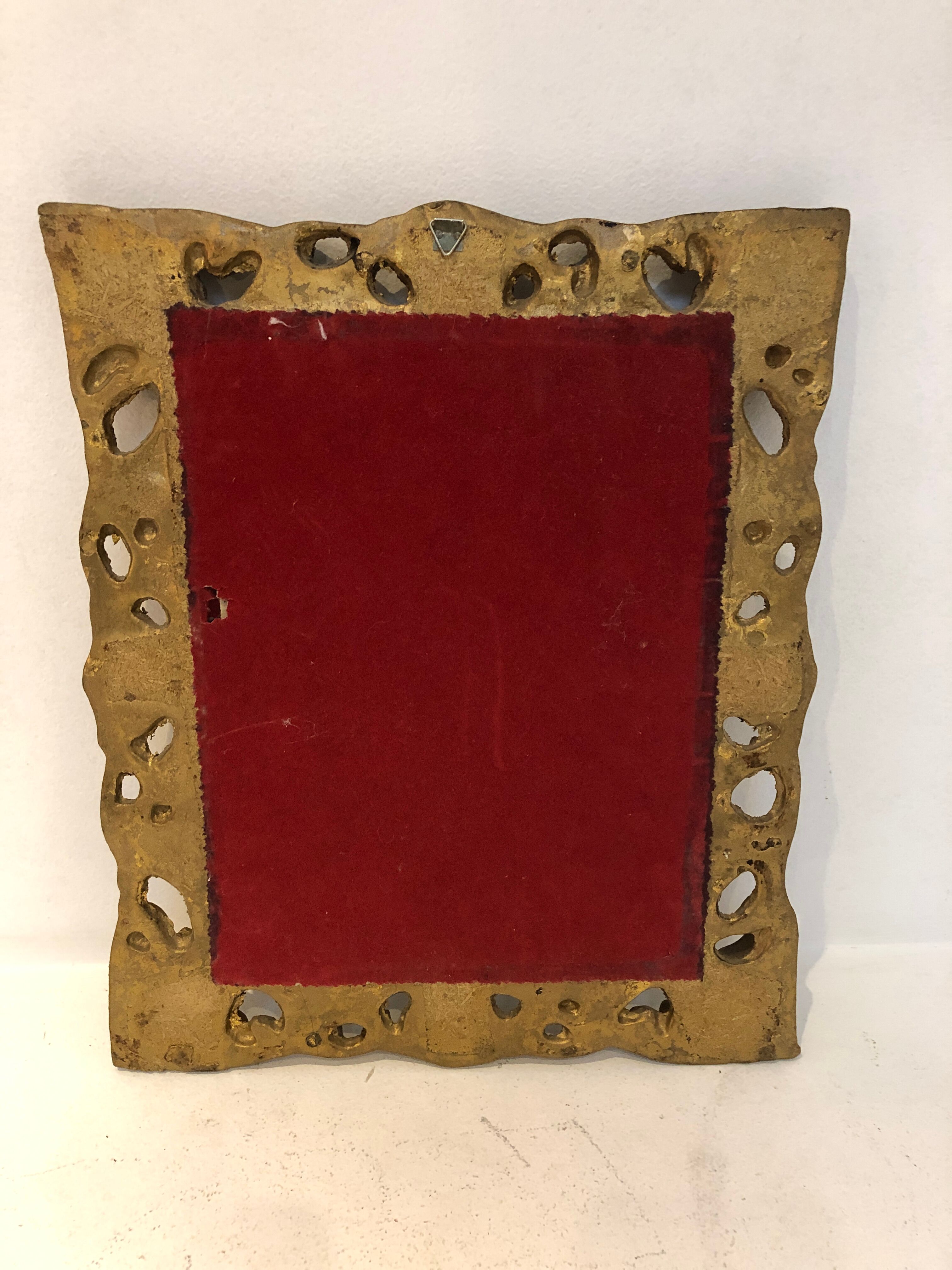 Golden rockery mirror, 1970 - 33x28cm