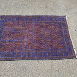 Persian wool rug in burgundy blue 130x85