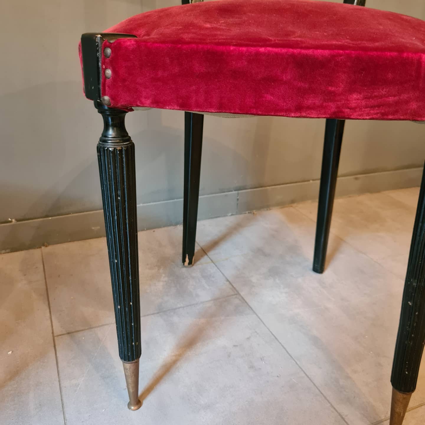 Pair of large vintage Italian formal chairs