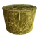 Green velvet storage pouffe from the 1960s.