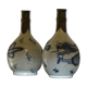 Two chinese porcelain and silver gourds