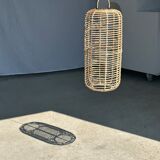 Large lantern-shaped rattan pendant lamp H50 D24