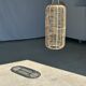 Large lantern-shaped rattan pendant lamp H50 D24
