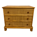 Vintage rattan chest of drawers