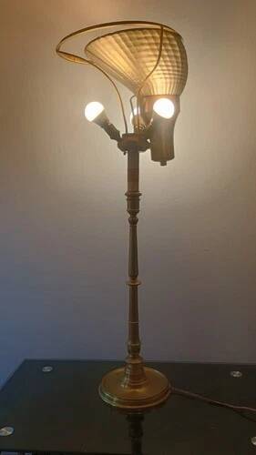 Floor lamp Table lamp signed Malabert house 1930 Art Deco DLG rings Quinet