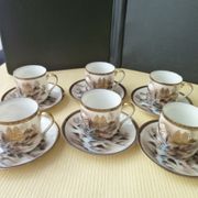 Set of 6 mocha coffee cups made of Japanese porcelain