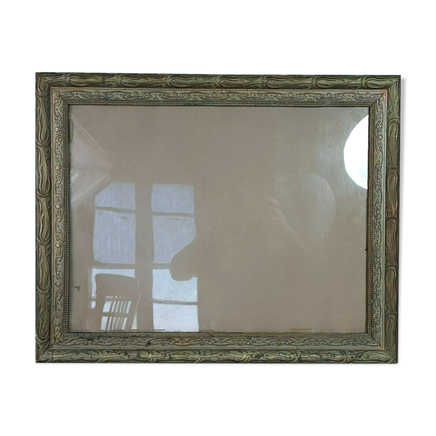 Frame wood & stucco patinated Art Nouveau 58,5x46,5 foliage 50x38,5 cm SB