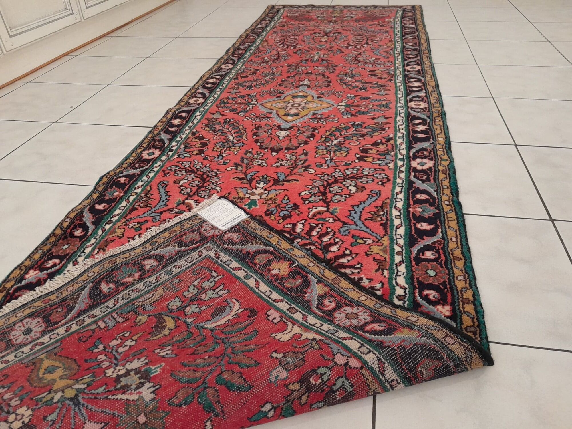 Handmade Persian Sarough hallway rug 320x84cm
