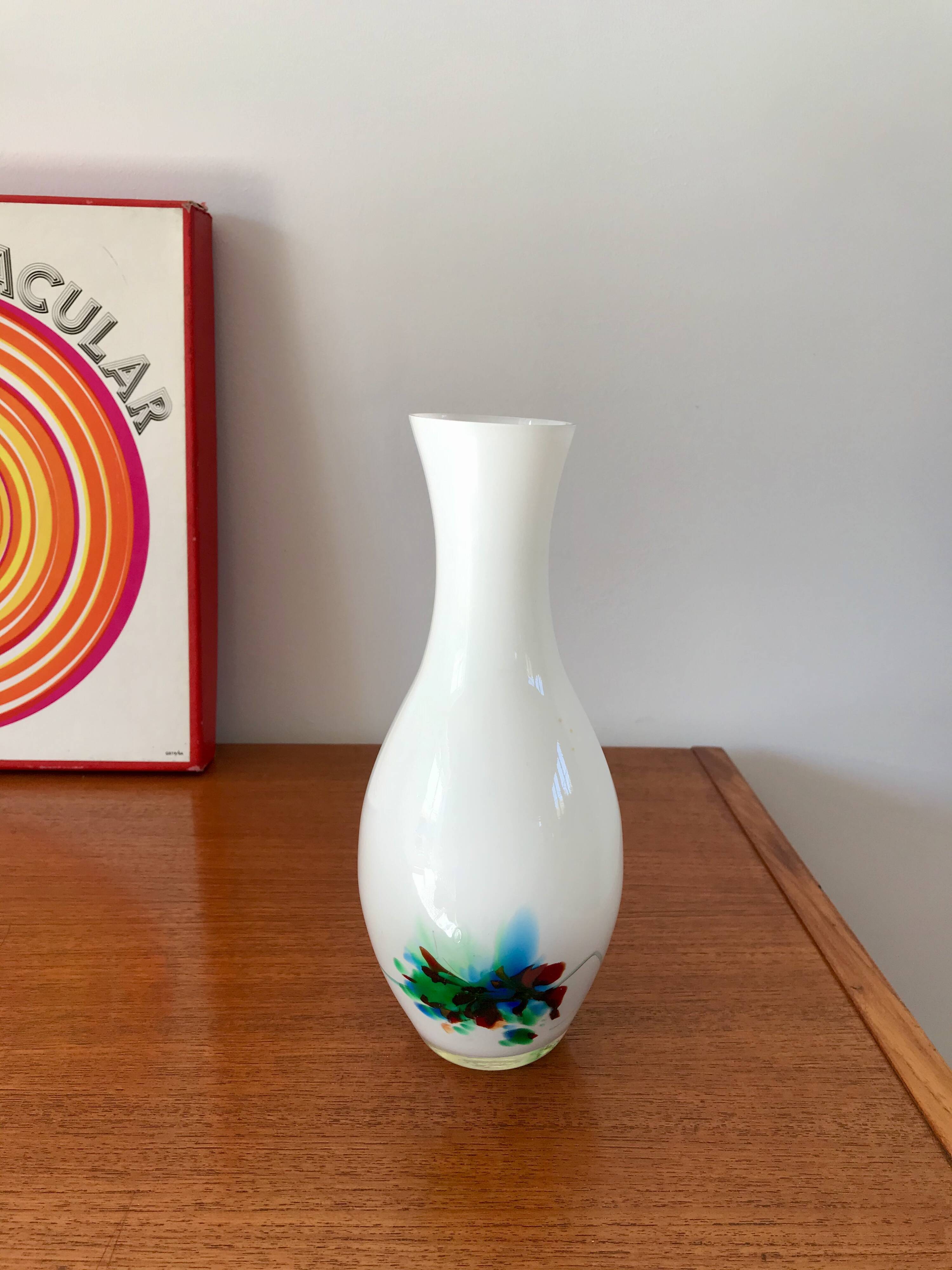Murano style colored opaline vase from the 60s