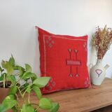 Berber red Sabra cushion in cactus silk
