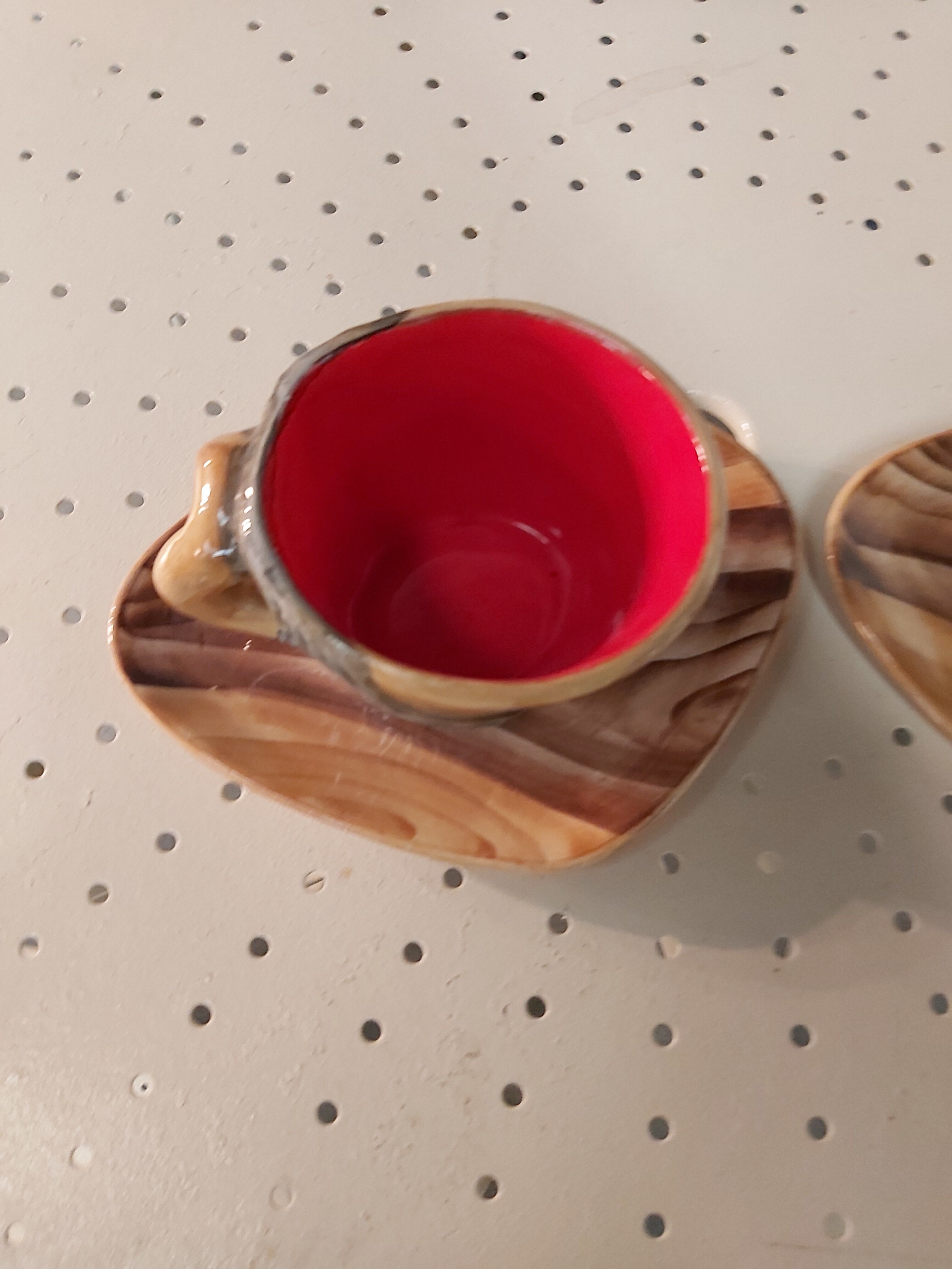 Duo cups and cups Vallauris fake wood