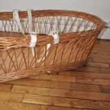 Rattan and wicker bassinet