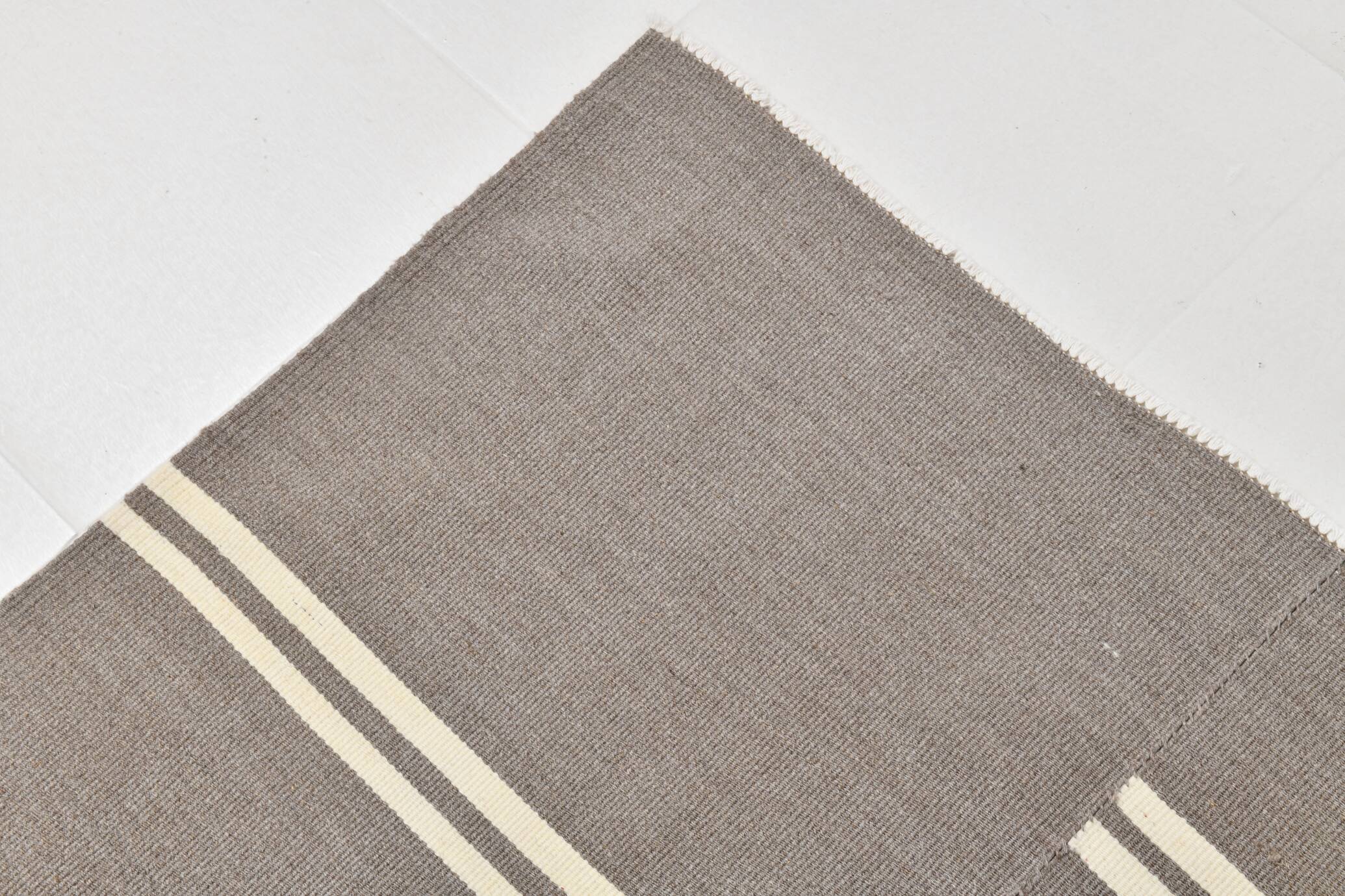 8x10 Gray Beige Vintage Kilim Rug, 235x317Cm