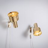 Pair of adjustable wall lamps designed by Per Sundstedt for Kosta Lampan
