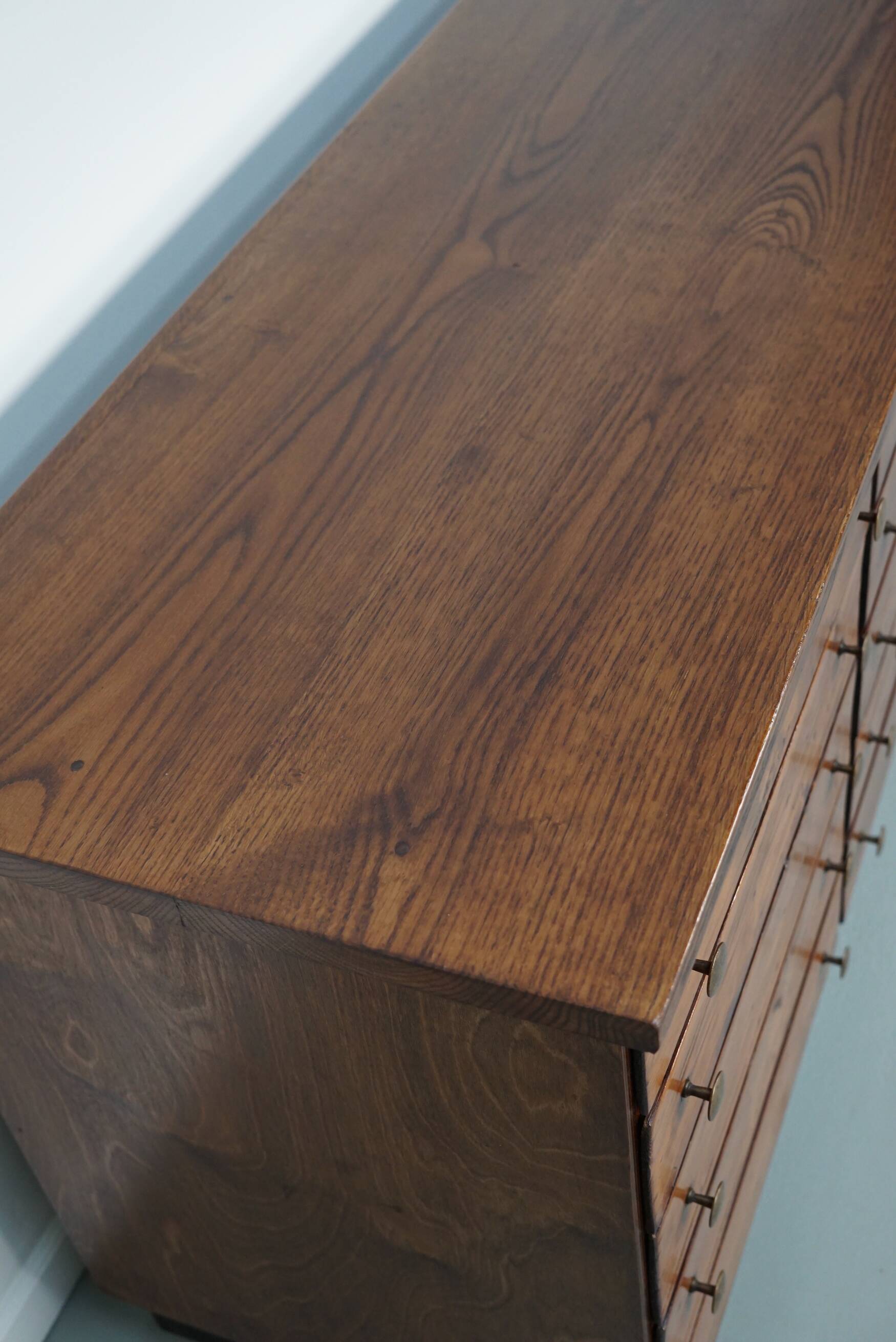 Vintage German pine & oak apothecary cabinet, 1950s