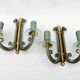 Pair of art deco lacquered metal, brass and glass wall lights