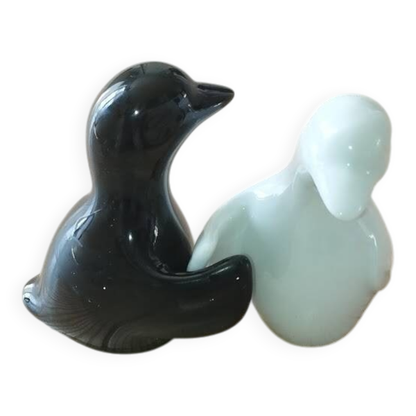Duo de salières pingouins noir et blanc